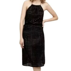 Anthropologie, Zero to Sky Charlotte Lined Velvet Halter midi Dress Sz S